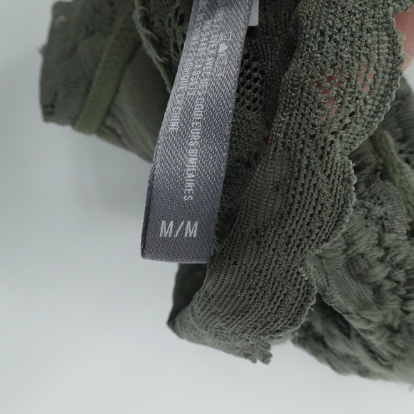 Aerie Bralette Womens M Green Lace Stretch Adjustable Straps‎ Cottagecore Boho - Picture 6 of 9